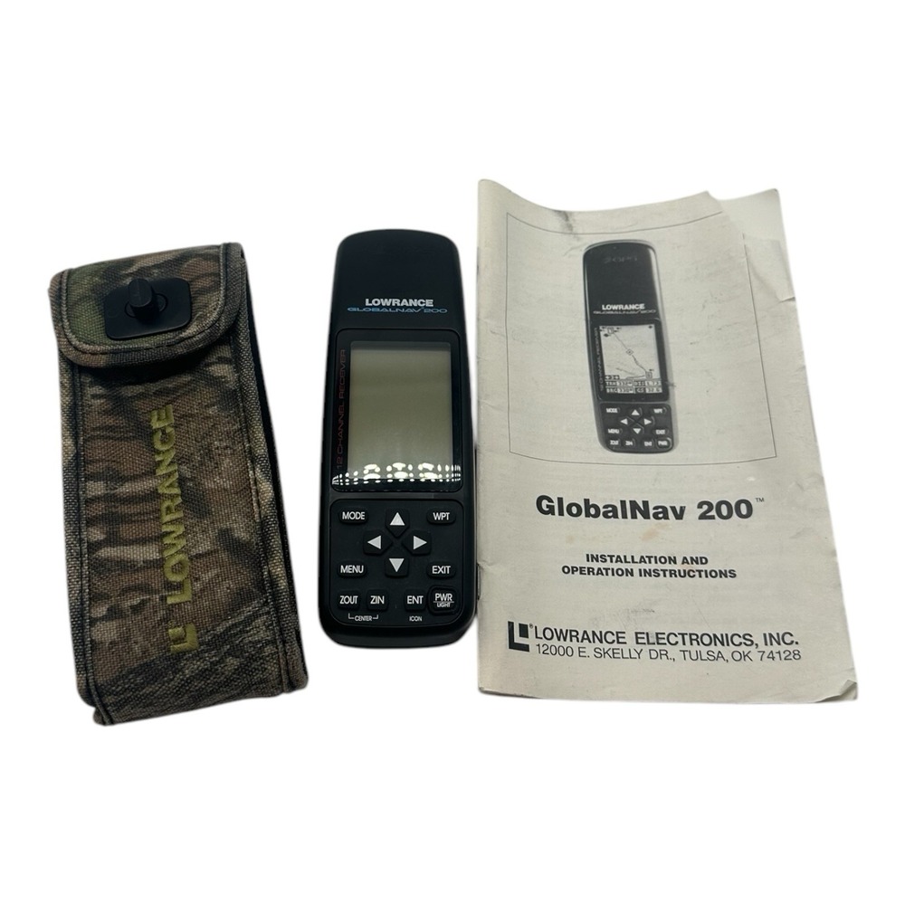 Lowrance Eagle GlobalNav 200 12 CHANNEL Handheld GPS Camp Case Ram Mount Hunting